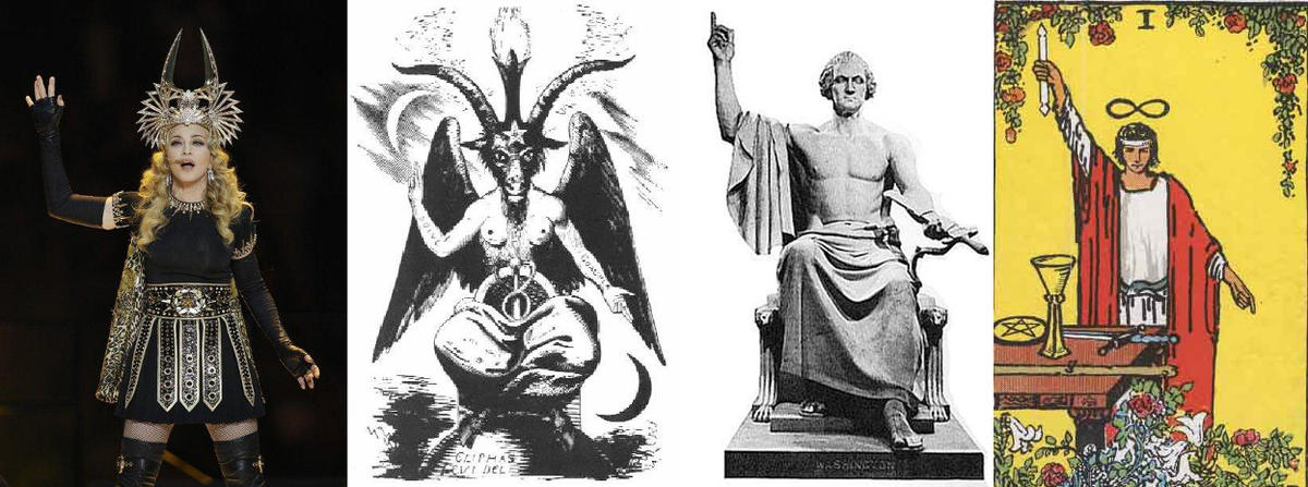 Baphomet Washington and madonna