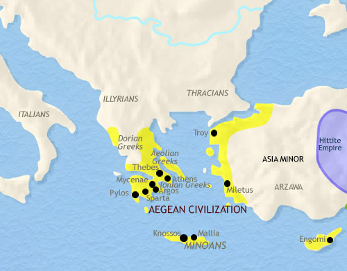 Crete aegean map