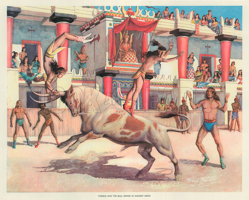Theseus and the Bull Dance in ancient Crete