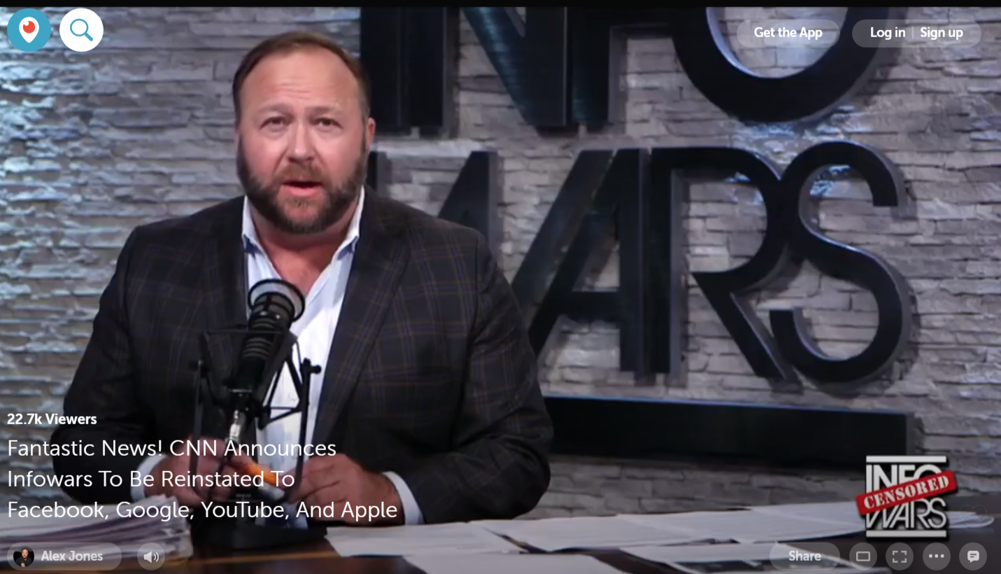 Alex Jones back on YouTube itunes