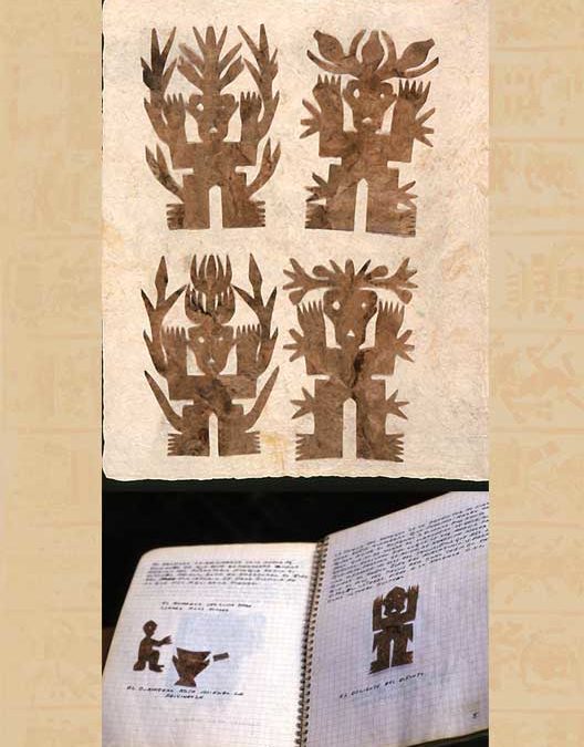 Paper stick figures to ward the evil spirits of the alos aires (bad winds)